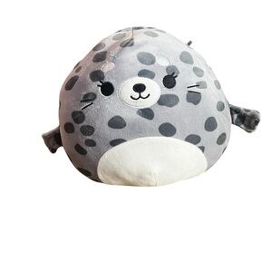 Squishmallow Gray and White Seal Plush